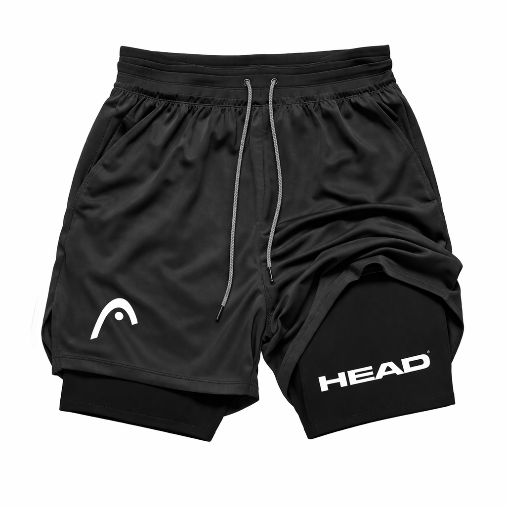 Pantalones Cortos Deportivos 2 en 1 para Hombre | Shorts Gym con Compresión y Secado Rápido