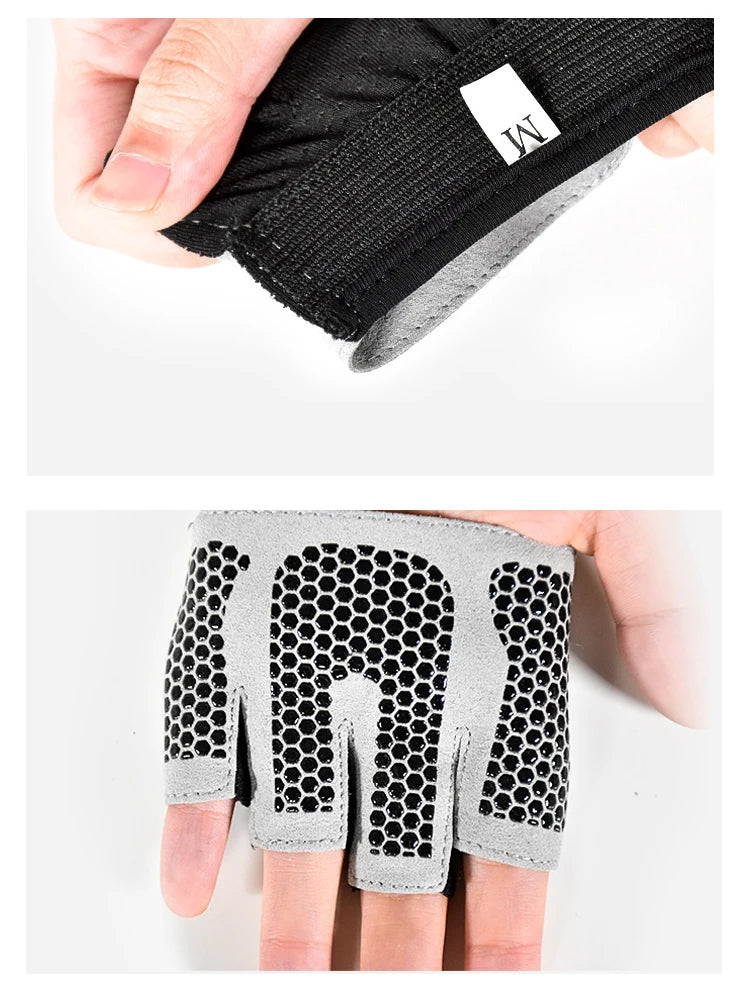 Guantes de Gimnasio sin Dedos | Antideslizantes para CrossFit, Pesas y Fitness (Hombre y Mujer)